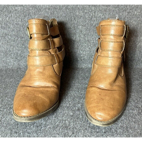 MUDD Boots Womens 7.5M Brown Tan Wallflower Ankle Buckle Western Cowgirl Y2K 90s - Picture 2 of 11